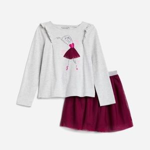 Bailey Lane Ballerina Tee & Tutu Skirt Set